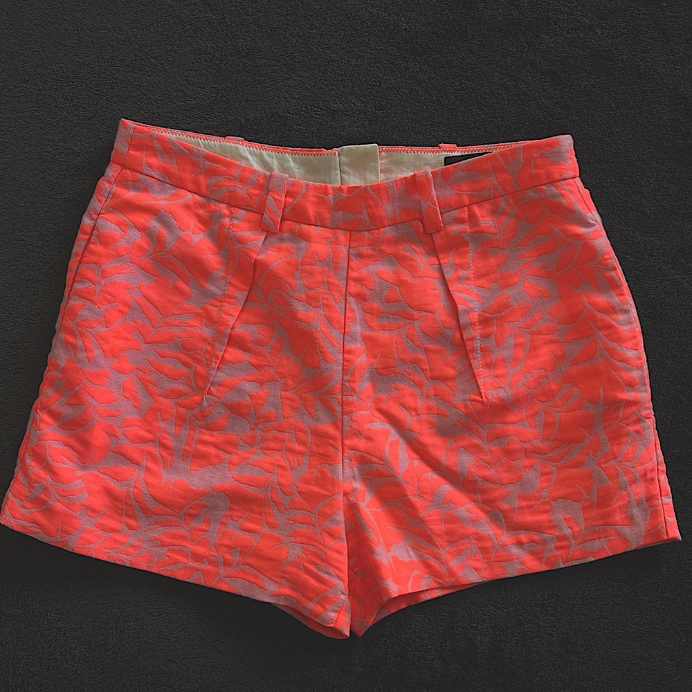 J. Crew Floral Pleated Pink Shorts